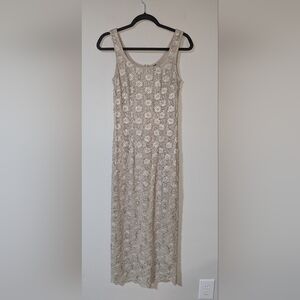 8 R&M Richards Lace Sequin Cream Maxi Dress
